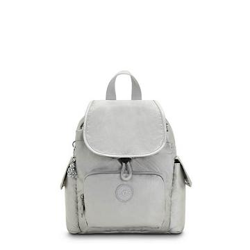 Kipling City Pack Mini Metallic Backpack Ryggsekk Sølv | NO 1195NW